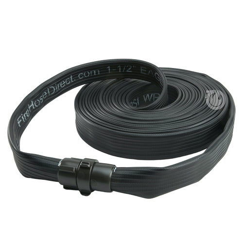 Black 1 1/2" x 50' Rubber Industrial Hose (Alum NH Couplings)