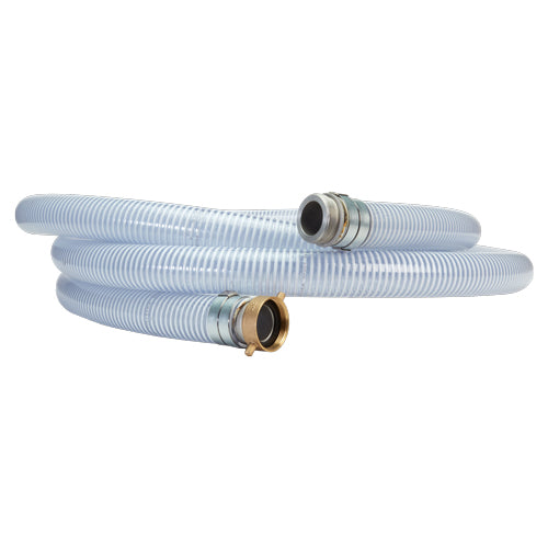 White - Clear 2" x 20' Thread / Thread Suction Hose