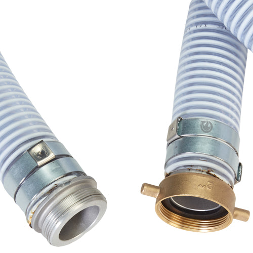 White - Clear 3" x 10' Thread / Thread Suction Hose
