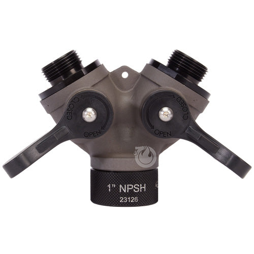 Aluminum 1" NPSH Inlet x (2) 1" NPSH Outlet