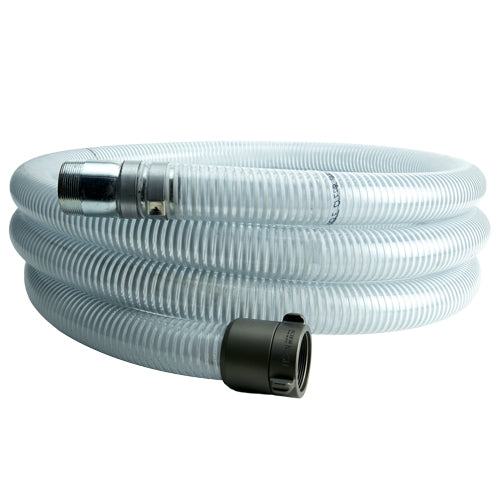 White - Clear 4" x 20' Thread / Thread Suction Hose