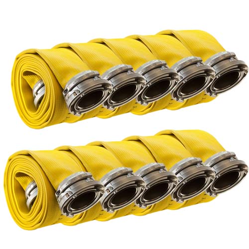Yellow 5 x 100' Pro-Flow Rubber Hose (10 Pack)