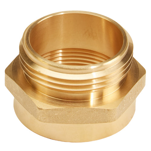 Brass 1 1/2 Female NPT to 1 1/2 Male NH / NST (Hex)