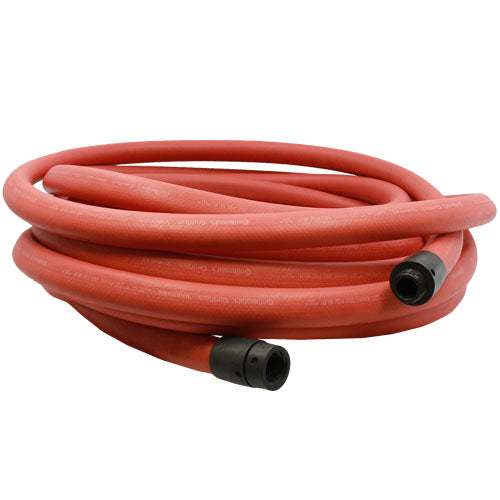 Red 1 x 100' Non-Collapsible Rubber Hose (Alum 1 NH Couplings)