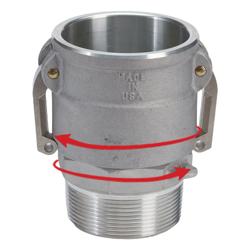 Aluminum 3" Swivel Female Camlock x 3" Male NPT (USA)