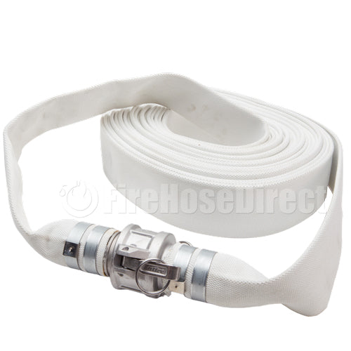 White 1 1/2" x 25' Camlock Single Jacket Mill Hose