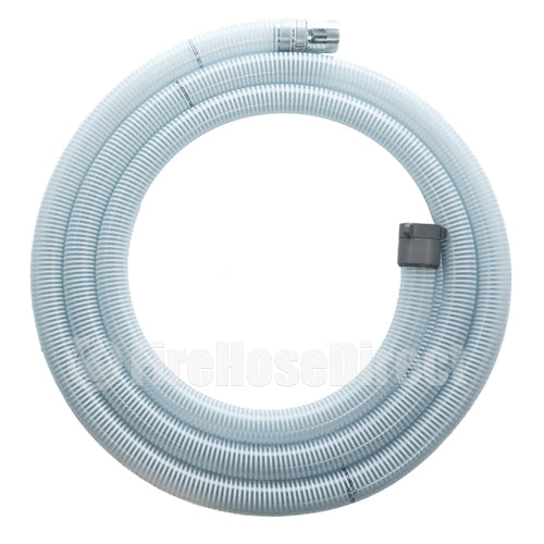 White - Clear 3" x 10' Thread / Thread Suction Hose