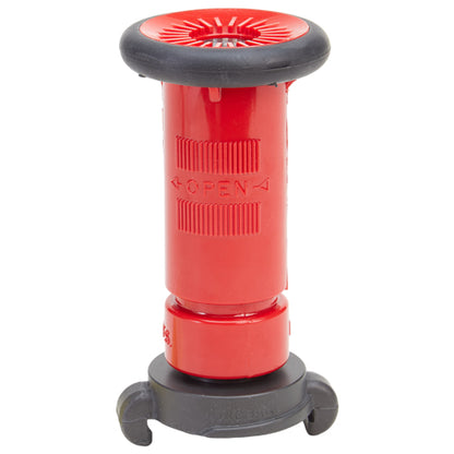 Aluminum 1" NH Male Quarter Turn with Red Plastic Nozzle