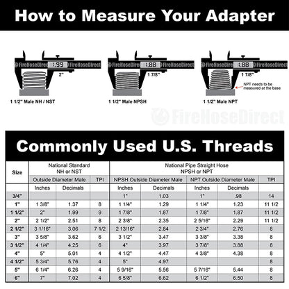 Aluminum 4" Storz x 3" Female NPT Thread