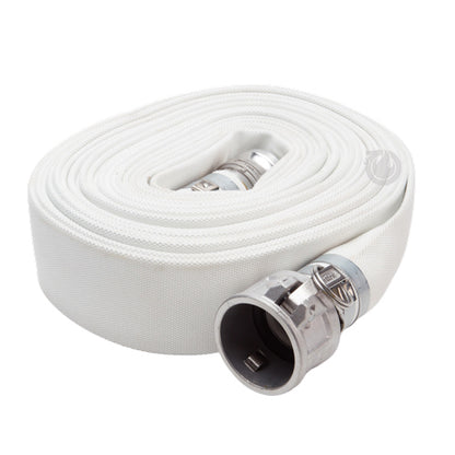 White 2" x 50' Camlock Single Jacket Mill Hose