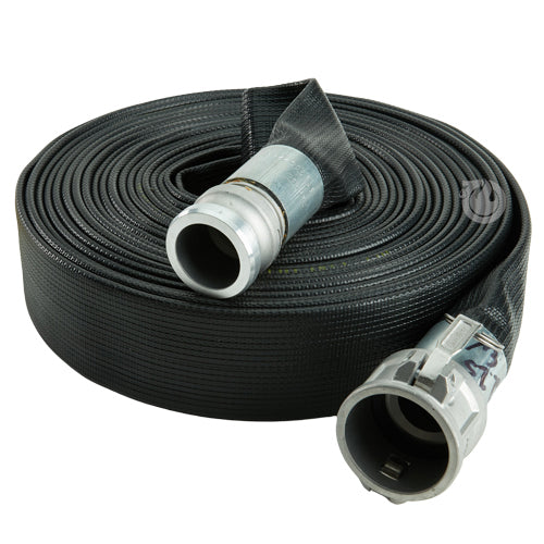 Black 2" x 50' Camlock Rubber Heavy-Duty Hose