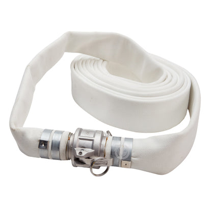 White 4" x 25' Camlock Double Jacket Mill Hose