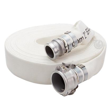 White 4" x 50' Camlock Double Jacket Mill Hose