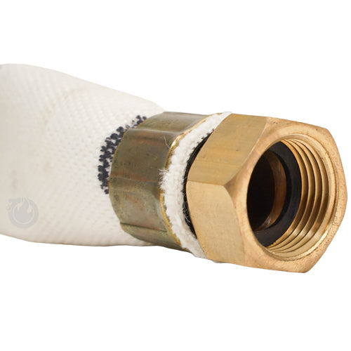 White 1" x 50' Double Jacket Mill Hose (3/4" GHT Couplings)