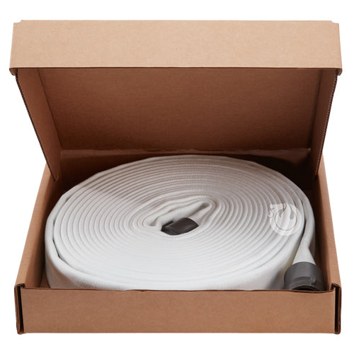 White 1" x 25' Double Jacket Industrial Hose (Alum NH Couplings)