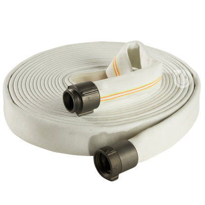 White 1" x 25' Double Jacket Industrial Hose (Alum NH Couplings)