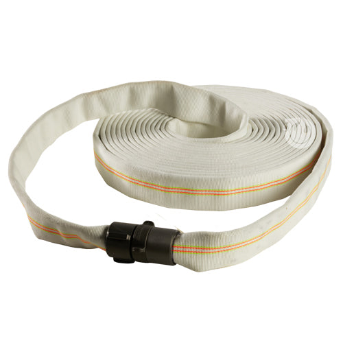 White 1" x 25' Double Jacket Industrial Hose (Alum NH Couplings)