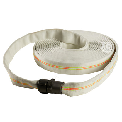 White 1" x 50' Double Jacket Industrial Hose (Alum NH Couplings)