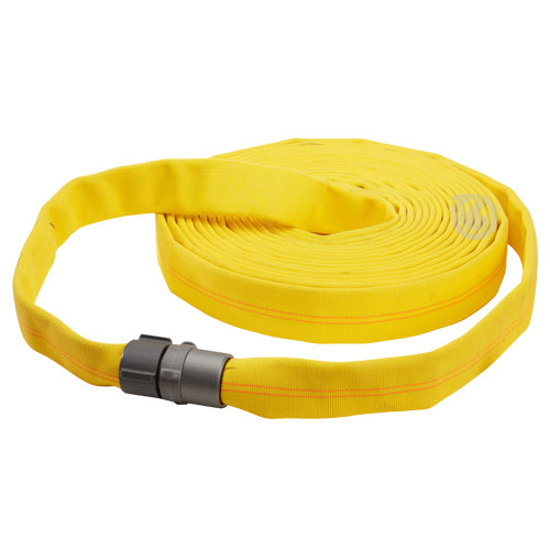 Yellow 1" x 50' Double Jacket Industrial Hose (Alum NH Couplings)