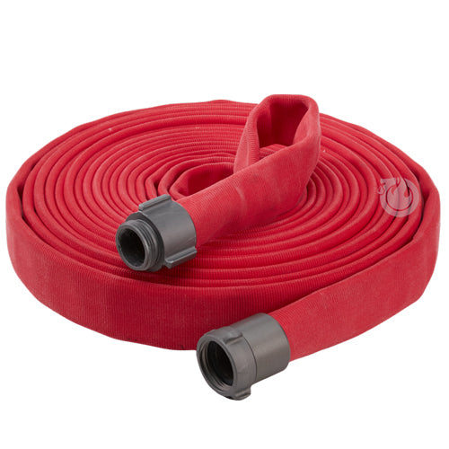 Red 1 1/2" x 15' Double Jacket Fire Hose (Alum NH Couplings)