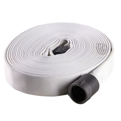 White 1 1/2" x 100' Double Jacket Fire Hose (Alum NH Couplings)