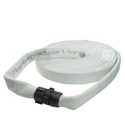 White 2" x 50' Double Jacket Mill Hose (Alum NPSH Couplings)