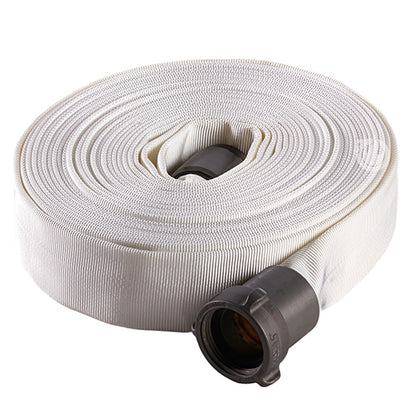 White 1" x 50' Forestry Hose (Alum NPSH Couplings)