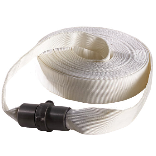 White 1" x 50' Forestry Hose (Alum NPSH Couplings)