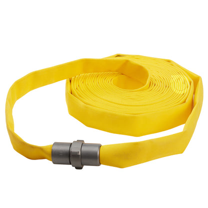 Yellow 1" x 100' Forestry Hose (Alum NPSH Couplings)