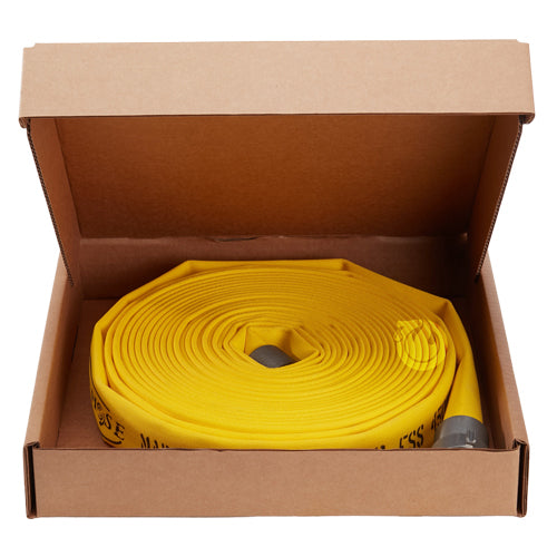 Yellow 1 1/2" x 100' Forestry Hose (Alum NH Couplings) - USA Made