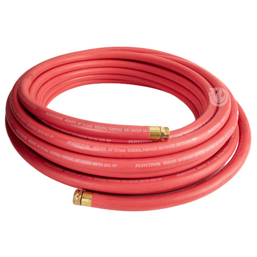 High-Pressure Red 3/4" x 50' Garden Hose (3/4" GHT Couplings)