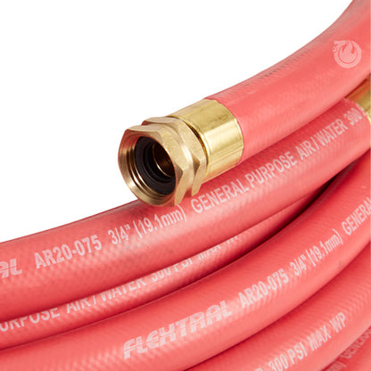 High-Pressure Red 3/4" x 50' Garden Hose (3/4" GHT Couplings)