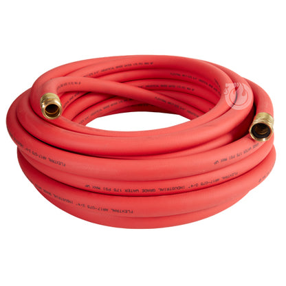 Heavy-Duty Red 3/4" x 50' Garden Hose (3/4" GHT Couplings)