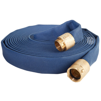 Blue 1 1/2" x 50' Potable Water Hose (Brass NH Couplings)