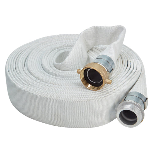 White 2" x 50' Single Jacket Discharge Hose