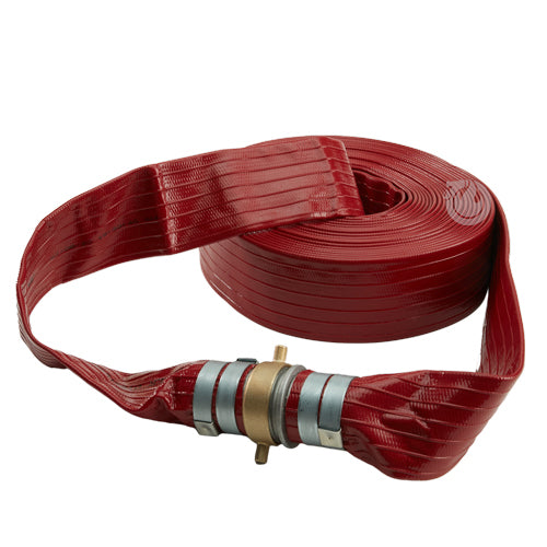 Red 4" x 50' Medium Duty Discharge Hose