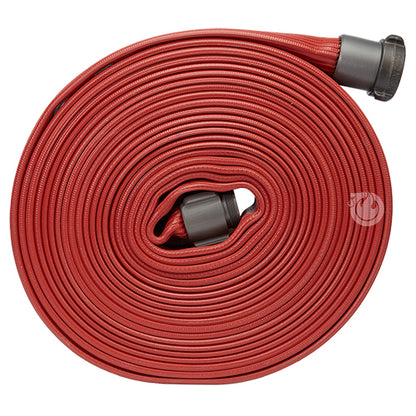 Red 1 1/2" x 50' Rubber Hose (Alum NPSH Couplings)