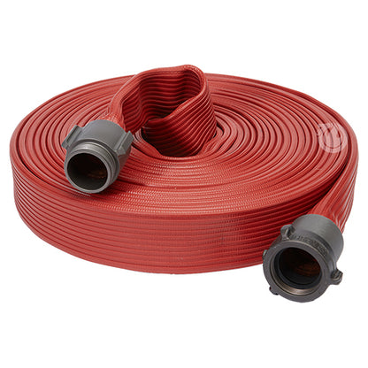 Red 1 1/2" x 50' Rubber Hose (Alum NPSH Couplings)