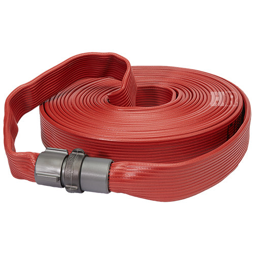 Red 1 1/2" x 50' Rubber Hose (Alum NPSH Couplings)