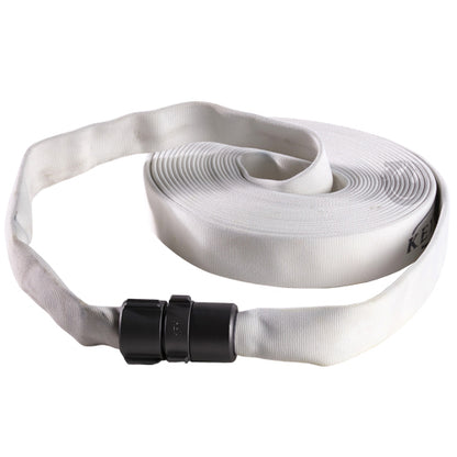 White 1" x 50' Single Jacket Hose (Alum NH Couplings)