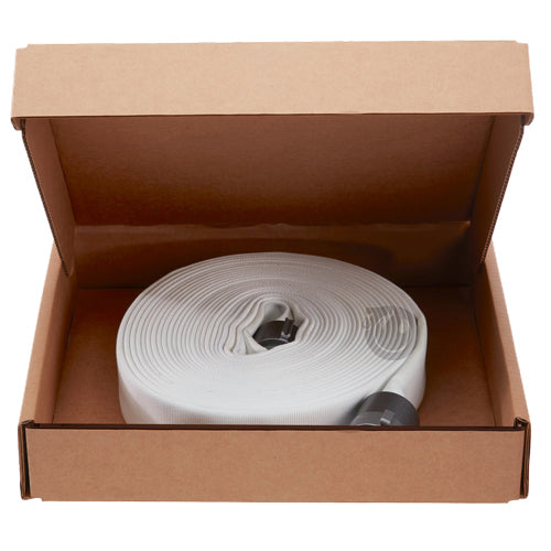 White 1" x 50' Single Jacket Hose (Alum NH Couplings)