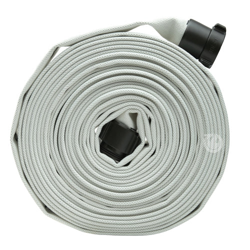 White 1 1/2" x 50' Single Jacket Mill Hose (Alum NH Couplings)