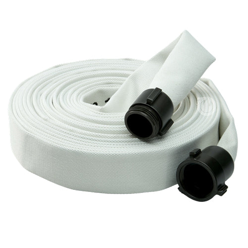 White 1 1/2" x 50' Single Jacket Mill Hose (Alum NH Couplings)