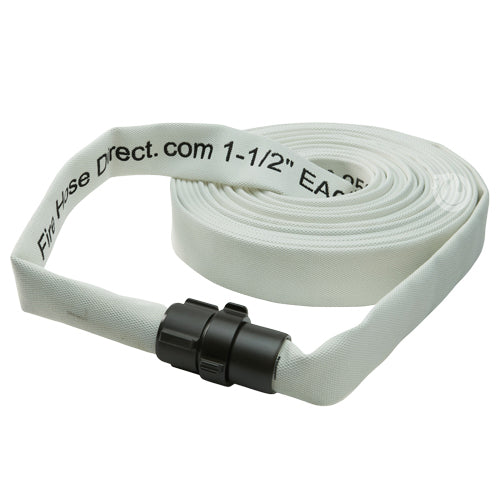 White 1 1/2" x 50' Single Jacket Mill Hose (Alum NH Couplings)