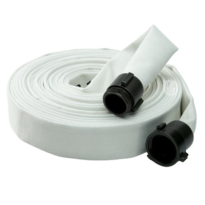 White 1 1/2" x 50' Single Jacket Mill Hose (Alum NPSH Couplings)