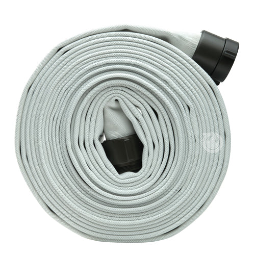 White 2 1/2" x 50' Single Jacket Mill Hose (Alum NH Couplings)