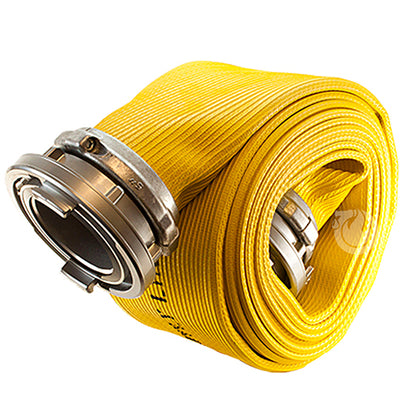 Yellow 4" x 25' Pro-Flow Rubber Hose (Storz Couplings)