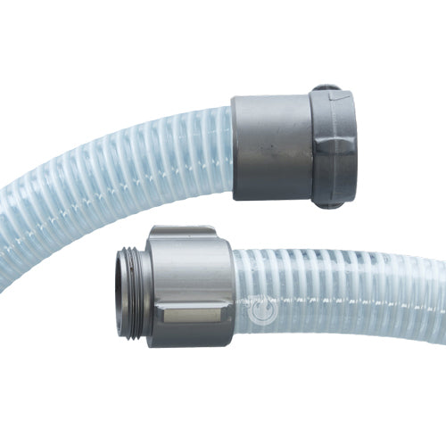 White - Clear 1 1/2" x 10' Thread / Thread Suction Hose (NH / NST)