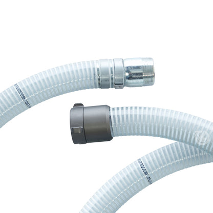 White - Clear 1 1/2" x 20' Thread / Thread Suction Hose (NPSH)