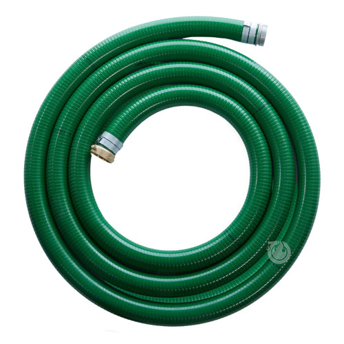 Green 1 1/2" x 20' Thread / Thread Suction Hose